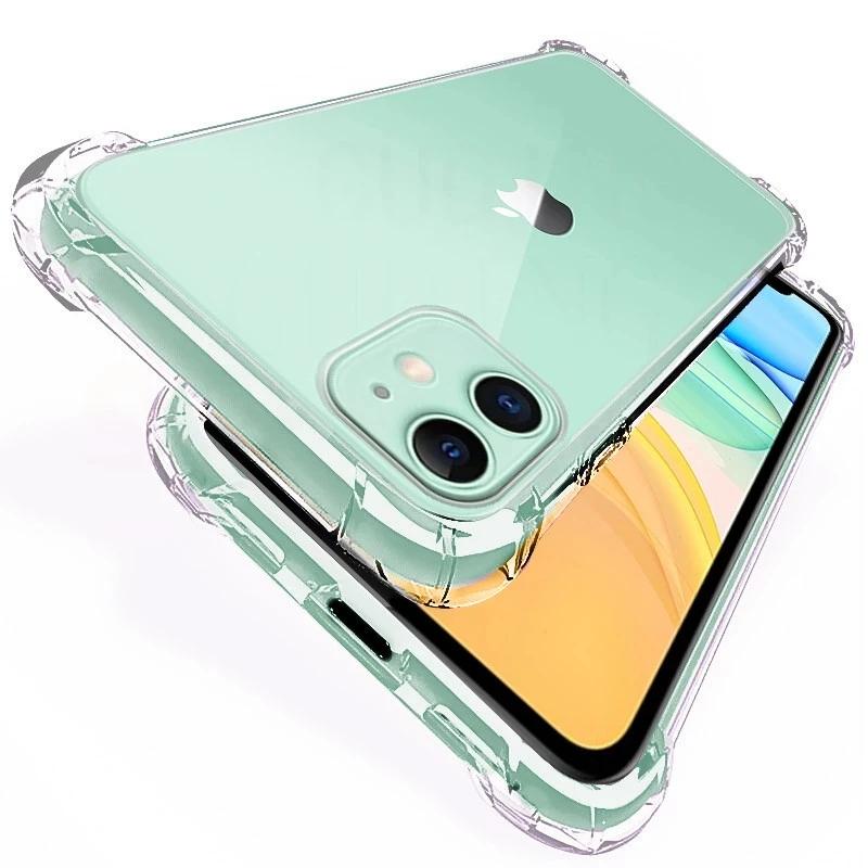 TPU Shockproof Phone Case For iPhone 15 14 Plus 13 12 Mini 11 Pro Max 7 8 Plus X XR XS Max Clear Soft Lens Protective Back Cover