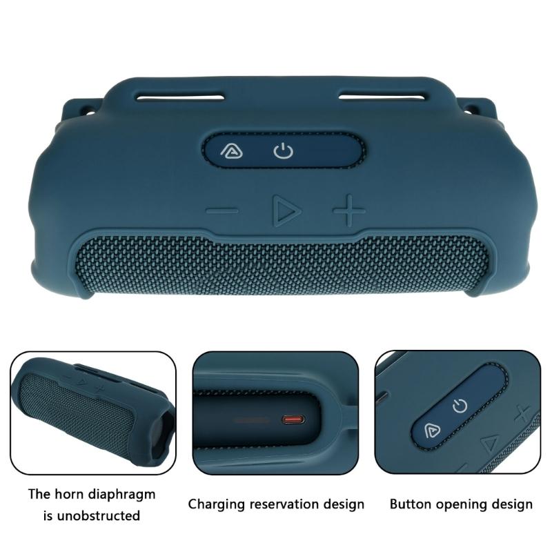 Silicone Protective Case for Flip 7 Speakers with Shoulder Straps, Dustproof and Shockproof Speakers Guard