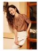 [Shirt] Summer solid color temperament commuting elegant slimming women's short-sleeved top