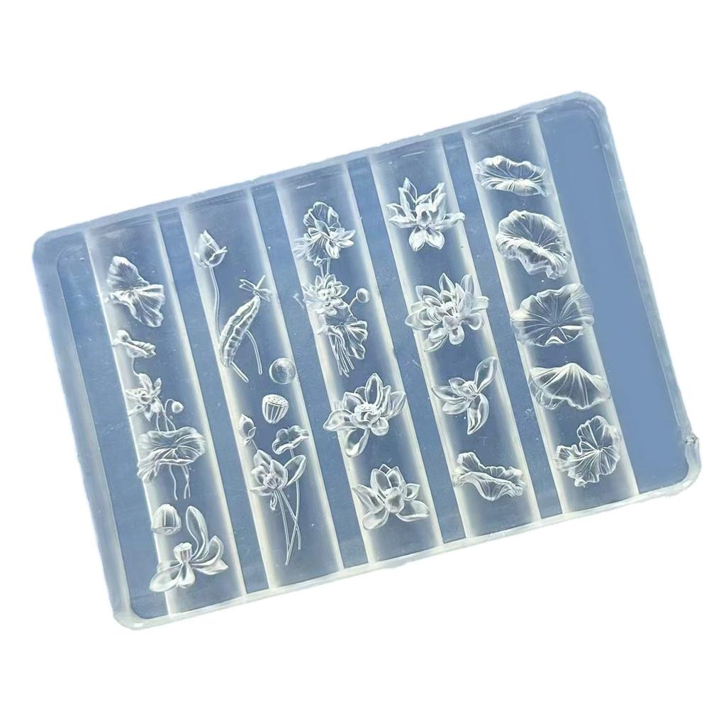 Silicone Mould for Embossed Nail Art Stickers Intricate Floral Lace Bowknot Designs Crafting Easy Application