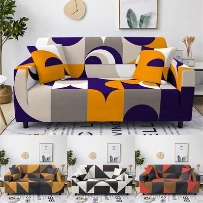 Geometric Print Sofa Cover Stretch Armrest Sofa Slipcover Removable Washable Home All -Inclusive Chaise Cover Home Decor