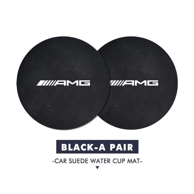 2pcs Car Coasters Water Cup Slot Non-Slip Mat Drink Holder Pad For Mercedes Benz AMG W204 W205 W203 W211 W201 W210 W108 W124 XRP8