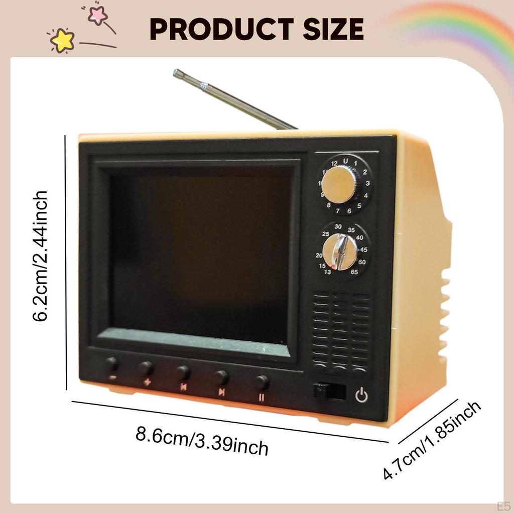 1/12 Scale Dollhouse TV Can Play Video Miniature Furniture Ornament