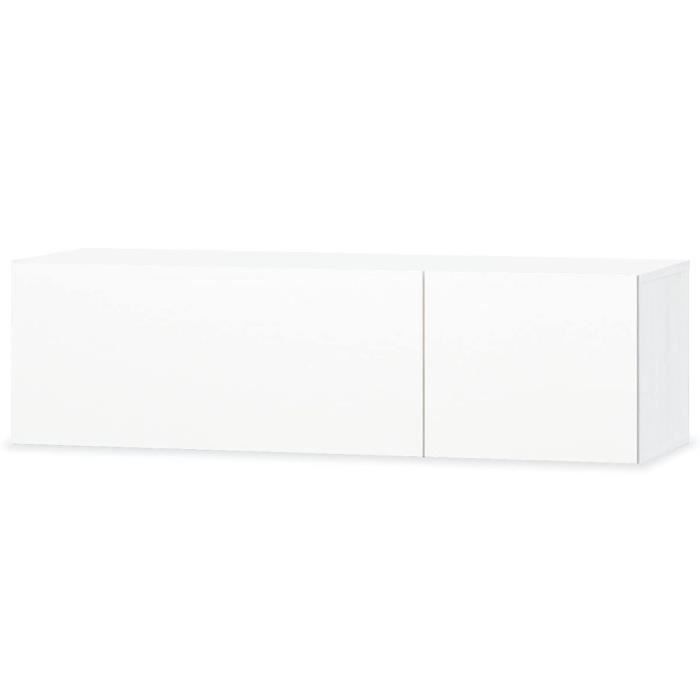 VidaXL Meuble TV 2 pcs Aggloméré 120 x 40 x 34 cm Blanc brillant