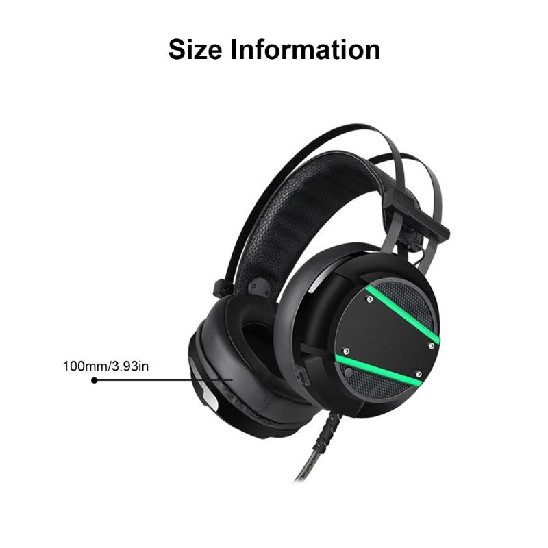 Immersive Gaming Headphones With Sensitive Mic, LED Lighting,3.5mm Plugs Compatible for PC Consoles for Interactive Play