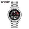 Classic Men's Quartz Watch - Car Wheel Style, Steel Band, Trendy & Casual