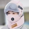 Unisex Bomber Hat Thickened Keep Warm Russian Ushanka Hat Windproof with Goggles Cycling Ear Protection Hat for Outdoor Sports