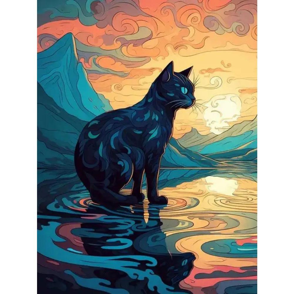DIY Full Round Diamond Painting Cross Stitch 3D Animal Art Style Home Landscape Decorative Diamond Painting 5d Diamond Art Painting