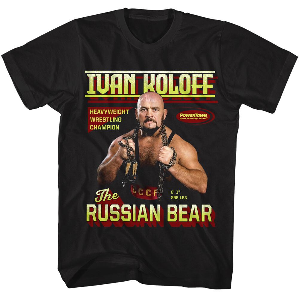 Powertown 6 1 299lbs Ivan Koloff The Russian Bear Wrestling Champ Men T Shirt M