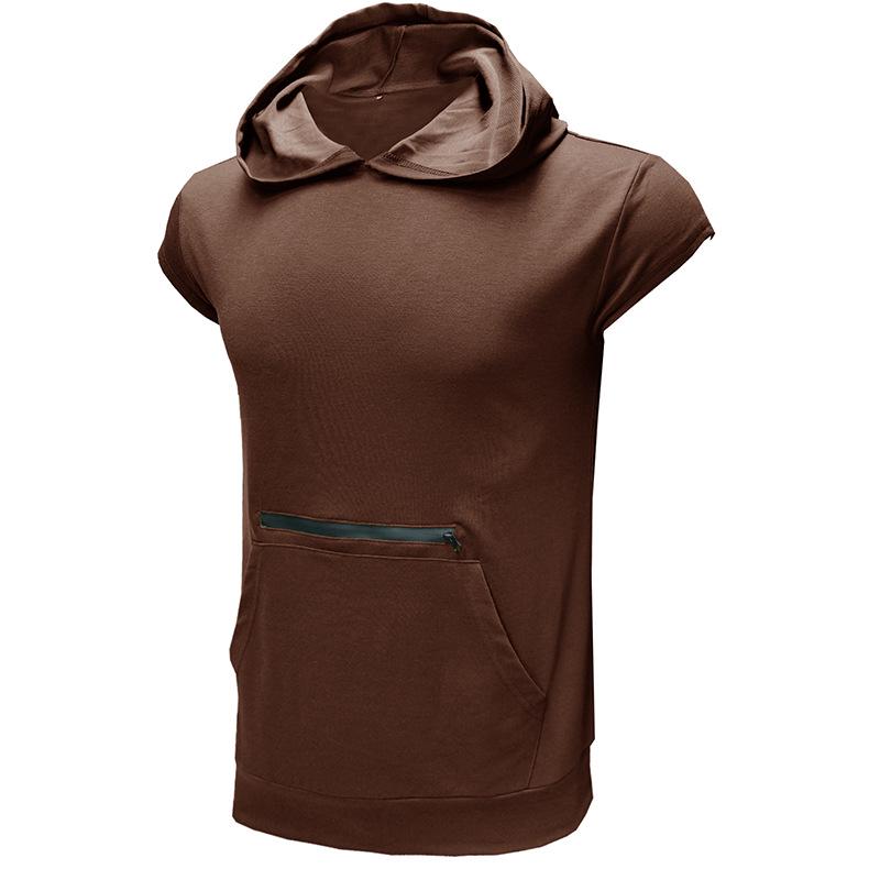 Men's Sleeveless Hooded Sports Vest - Summer Fitness Outdoor Zipper Hoodie