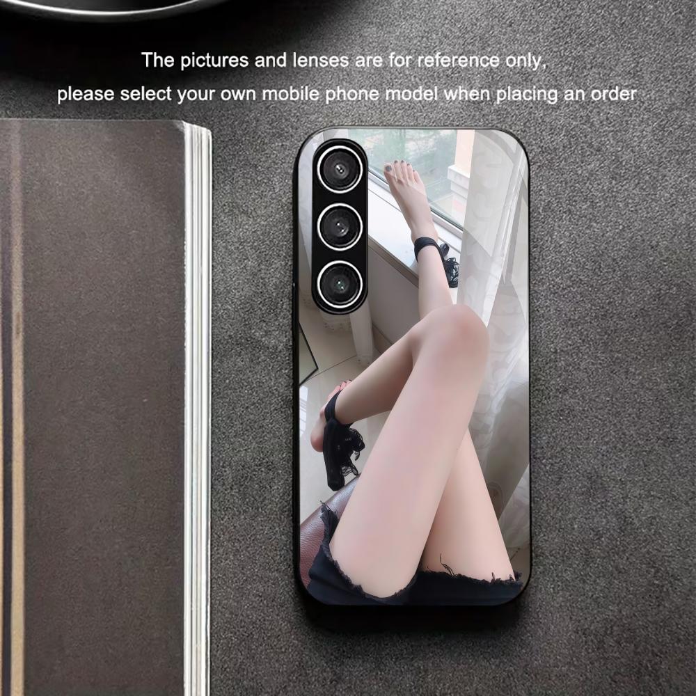 Female Beautiful Legs Sexy PhoneCase Glass PhoneCase for Samsung Galaxy S26 S25 S24 S23 S22 S21 FE,Ultra,Plus Dropresistant