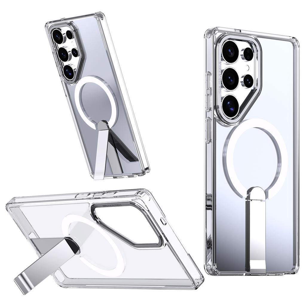 For Samsung Galaxy S23 Ultra/S22 Ultra 5G Magnetic Case Kickstand TPU + Acrylic Phone Cover