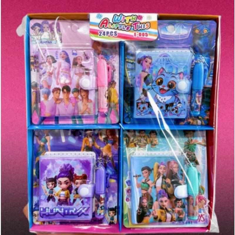 New KPOP Devil Hunter Girl Notebook Cartoon Stationery Set, Includes Notebook and Pen, Student Stationery Gift