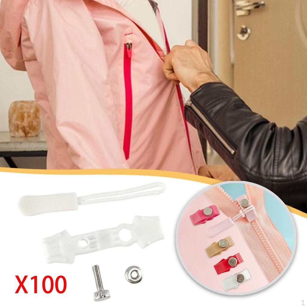 200 Pieces Jacket Zippers Zipper Repair Kit Backpack Replacement Pulls Zip Heads Reusable