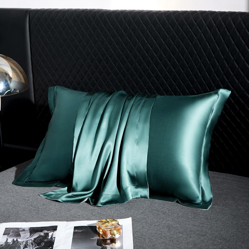 100% Maulbeerseide Kissenbezug Eine Seite 6A 25 Momme Seidenkissenbezug Einfarbig Haare Haut Schutz Breiter Rand Dekorativer Bezug