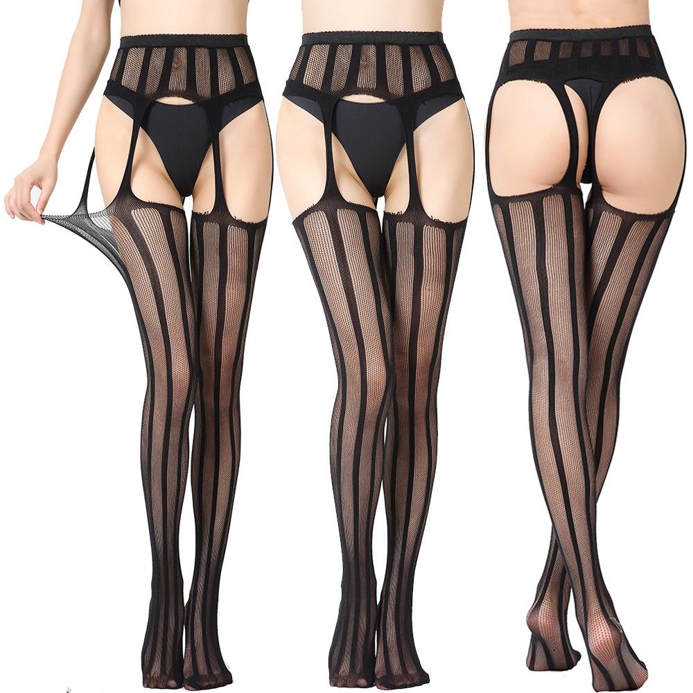 Women Sexy Lingerie Pantyhose Erotic Stockings Medias Hombre Mesh Open Crotch Fishnet Panty Bottoming Lntimate Goods Sexy