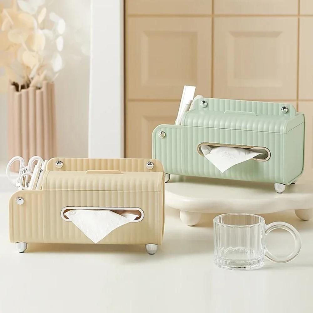 

Multifunctional Paper Towel Box Tissue Box Light Ornaments Paper Box Home Living Room green-cream