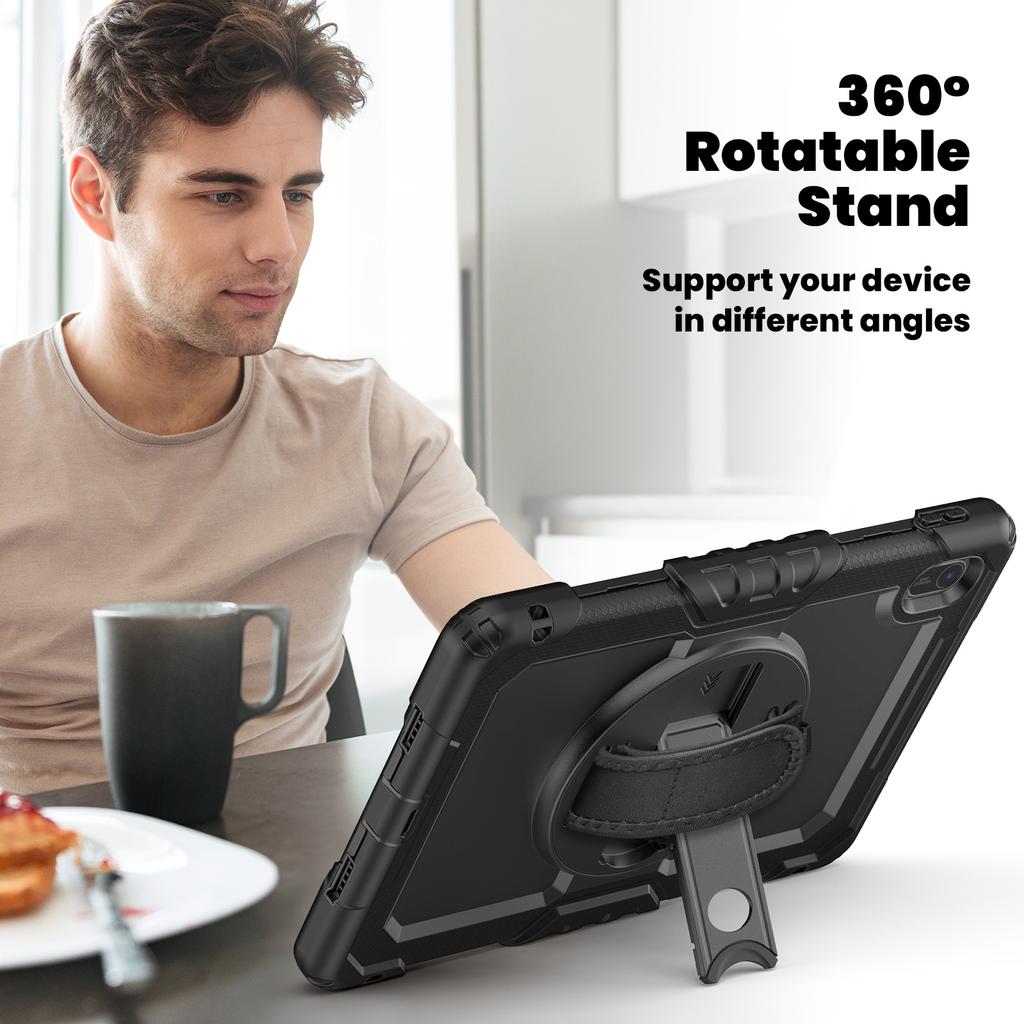 For Huawei MatePad SE 11 Case PC + Silicone Tablet Cover with PET Anti-Scratch Film and Shoulder Strap