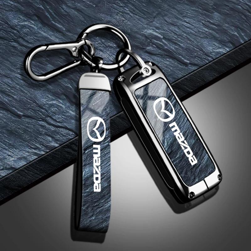 Leather car key cover key case for Mazda 2 3 6 CX3 CX5 CX8 CX30 CX-5 CX-30 CX-8 CX-3 CX4 MX-5 BT50 BT-50 Atenza Axela Shell Bag W4