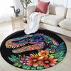 Colorful Dinosaur Round Area Rug,Carpet Rug for Living Room Bedroom Sofa Playroom Decor,Non-slip Floor Mat