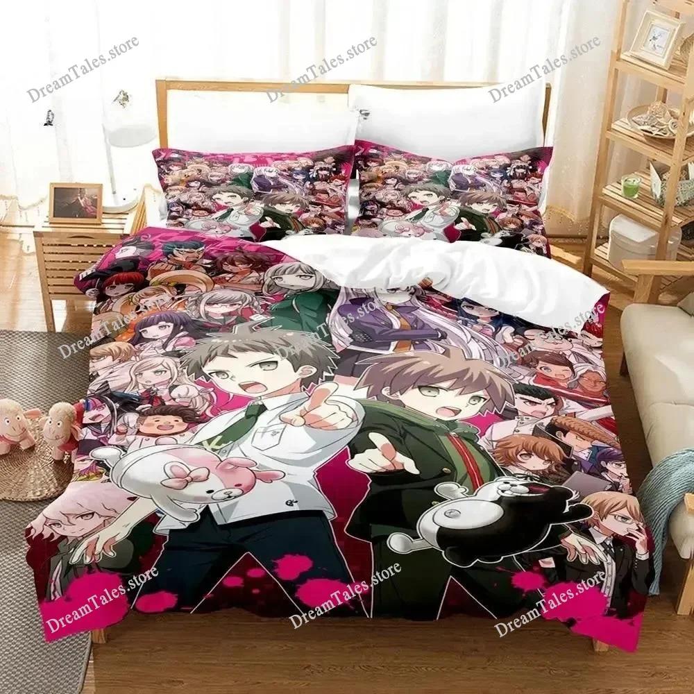 3D Printed Anime Danganronpa Bedding Set Boys Girls Twin Queen Size Duvet Cover Pillowcase Bed Kids Adult Home Textileextile741