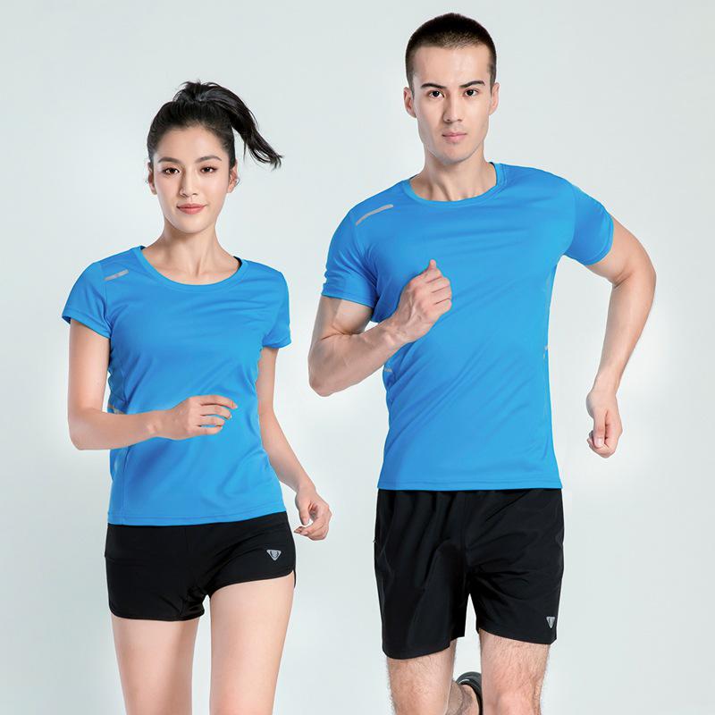 

Комплект спортивных быстросохнущих футболок для пар – Мужская и женская спортивная футболка с коротким рукавом и круглым вырезом 2XL