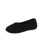 Fashion Women's Shoes Wide Feet Fat Black Fluffy Shoes Women's Autumn and Winter One-pedal Plush Single Shoes with Skirts Doudou Shoes