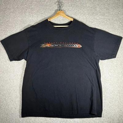 Vintage 2002 Harley Davidson Germany Double Sided Biker Flames Tshirt