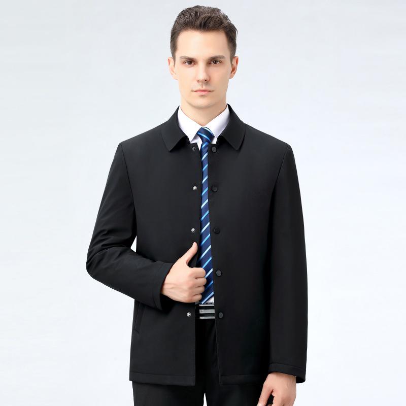 2024 Winter Men's Thickened Cotton Jacket - Business Casual Warm Outerwear for Middle-aged