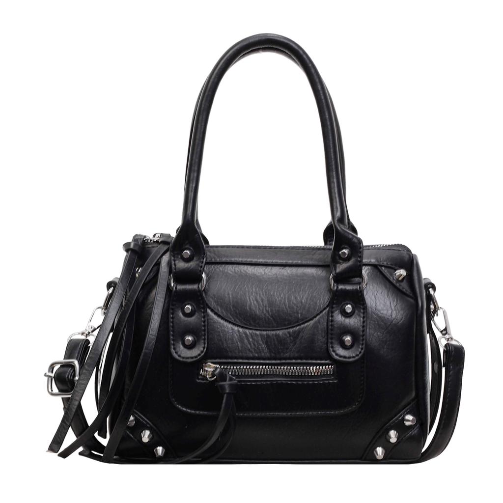 Borsa a Spalla Grande Capacità Monocolore Vintage