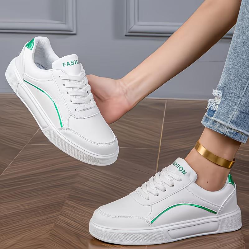 Sneakers, Women's New Style White Casual Versatile Trendy Skate Shoes, Spring Sports Shoes for Students