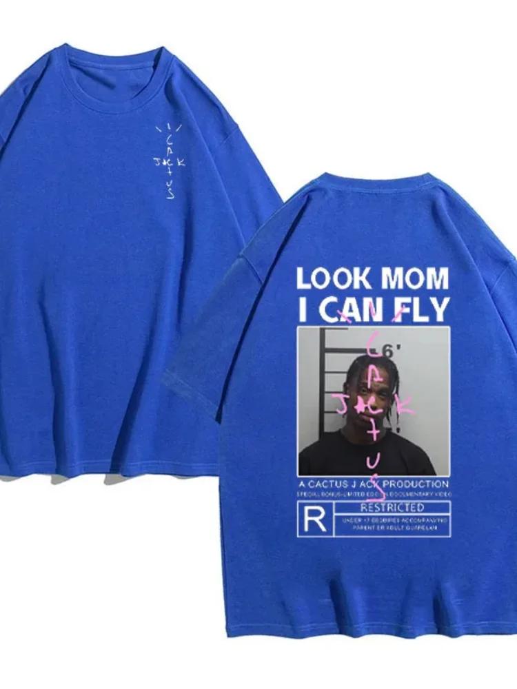HOT SALE Cactus Jack T-shirt High Quality Cotton Men Women LOOK MOM I CAN FLY Tee ASTROWORLD Hip Hop Short Sleeve Tshirts Tops