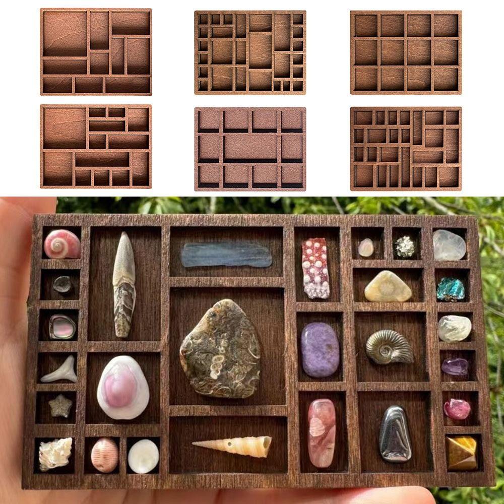 Compartments Mini Jewelry Holder Variety Grids Goods Display Rack Model Dollhouse Shelf  Ornaments