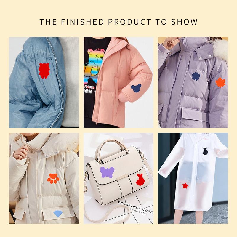 1Set No Ironing Stickers Patches Down Jacket Universal Black Self Adhesive Patcher Repair Washable Sewing Fabric Diy Fix Patch