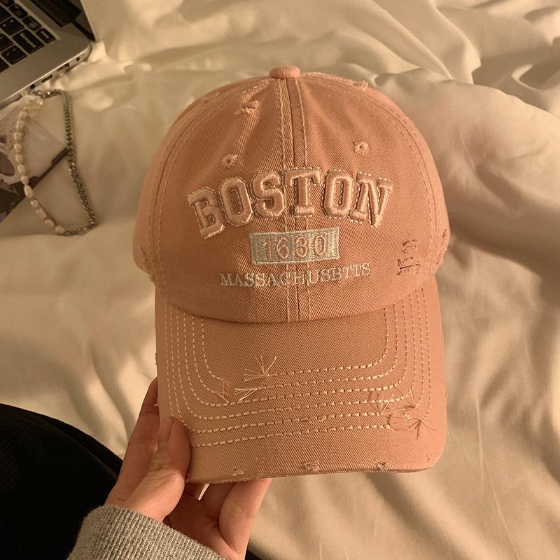 

Бейсболка с буквами женская новинка 2024 года, летняя, с широкими полями, с большим лицом и большой окружностью головы, с защитой от солнца, подходящая по цвету кепка Adjustable