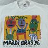 Maglietta Vintage Mardi Gras Uomo Taglia Media New Orleans Big Hed Art Grafica Anni '90