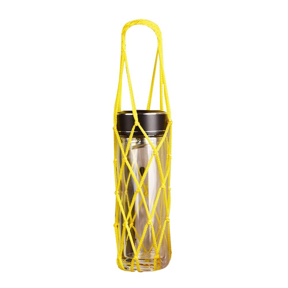 Portable Hand Woven Water Cup Mesh Bag Manual Weave Cup Sleeve Mesh Design Nylon Material Portable Water Cup Water Cup Cover
