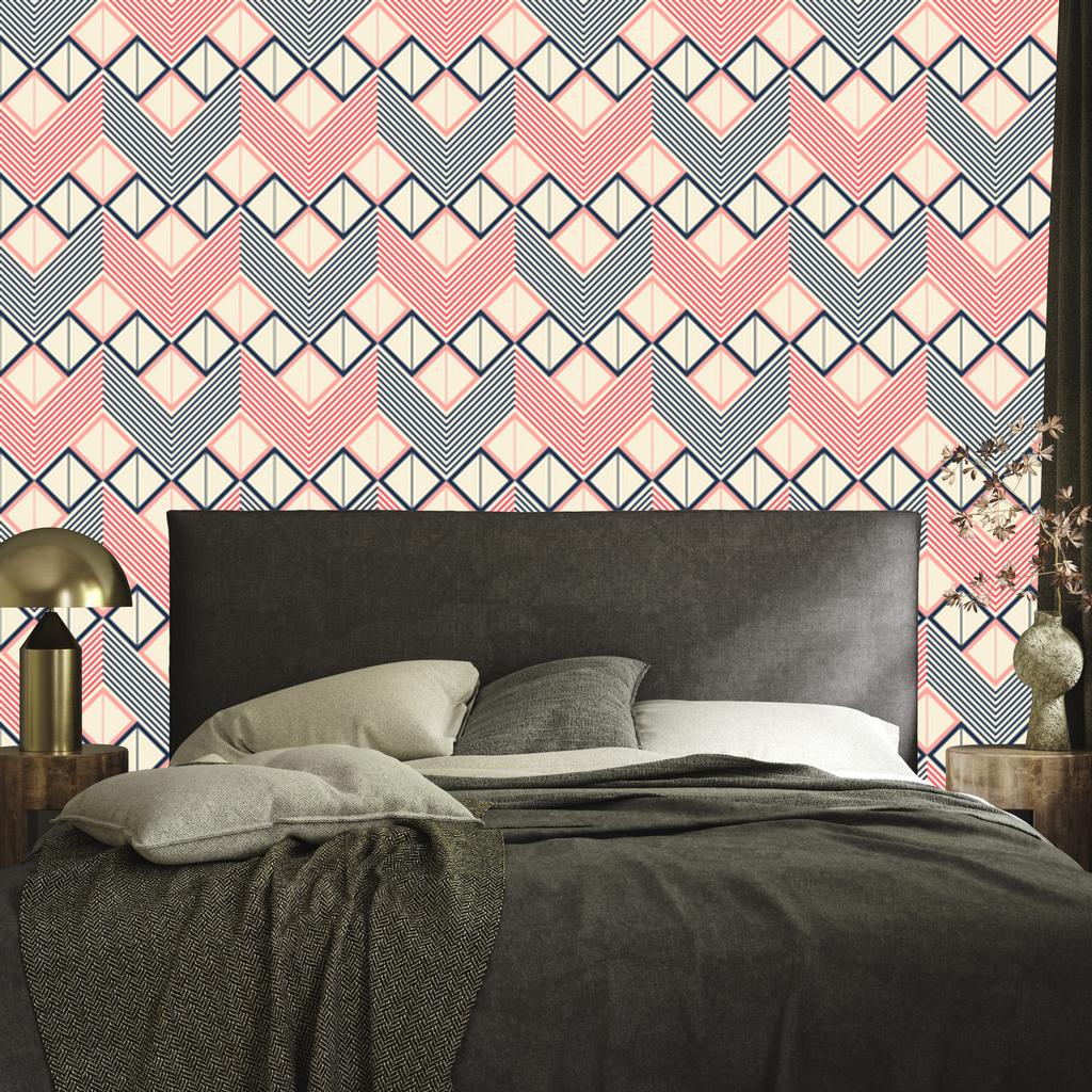 Geometric retro pattern wallpaper for living room and bedroom 50x1000