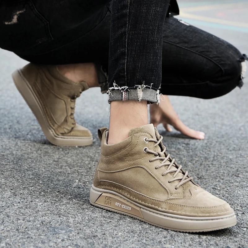 Mode Hohe Qualität Winterstiefel Herrenschuhe 2024 High Top Sneakers Freizeitschuhe Mode Herren Plüsch Warme Brogue Schuhe Retro