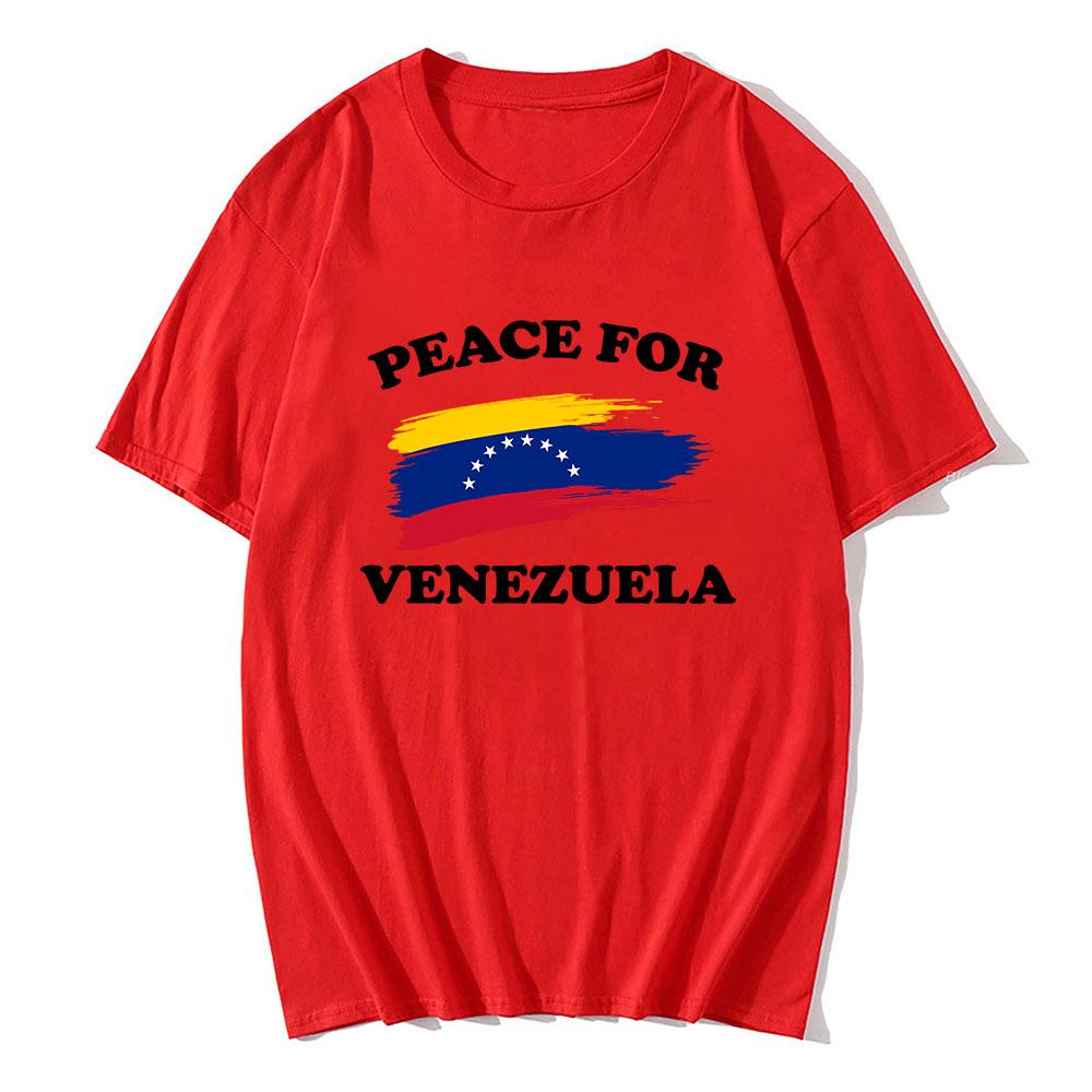 Freedom Peace for Venezuela T-shirt Unisex Clothing Cotton Short Sleeve Casual Crew Neck Tshirts Streetwear Print T Shirt
