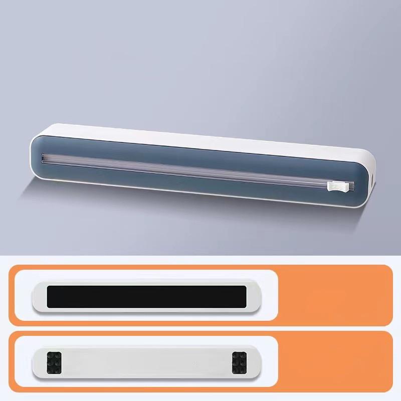 Food Film Dispenser Magnetic Plastic Wrap Dispenser with Cutter Storage Box Aluminum Foil Stretch Film Cutter Storage Holder