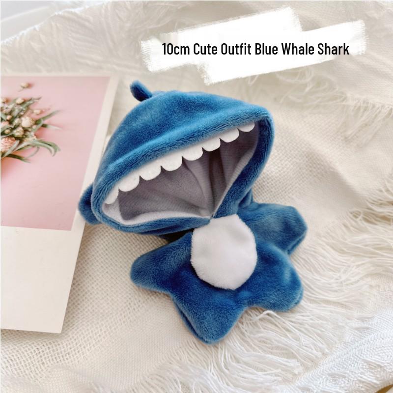 10cm Cotton Doll Starfish, Rabbit, Dinosaur, Fawn, Shark Onesie Clothing Set