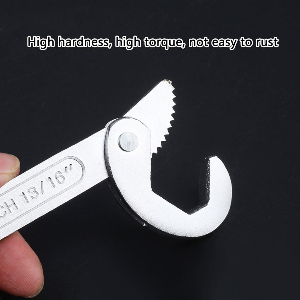 Adjustable Double Hook Spanner Tool High Carbon Steel Large Open End Wrench Ergonomatic Handle For Expert Technicians