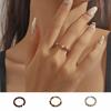 3PCS Light Luxury Colorful Beads Ring Finger Jewelry Opening Ring Vintage Round Bead Ring  Women