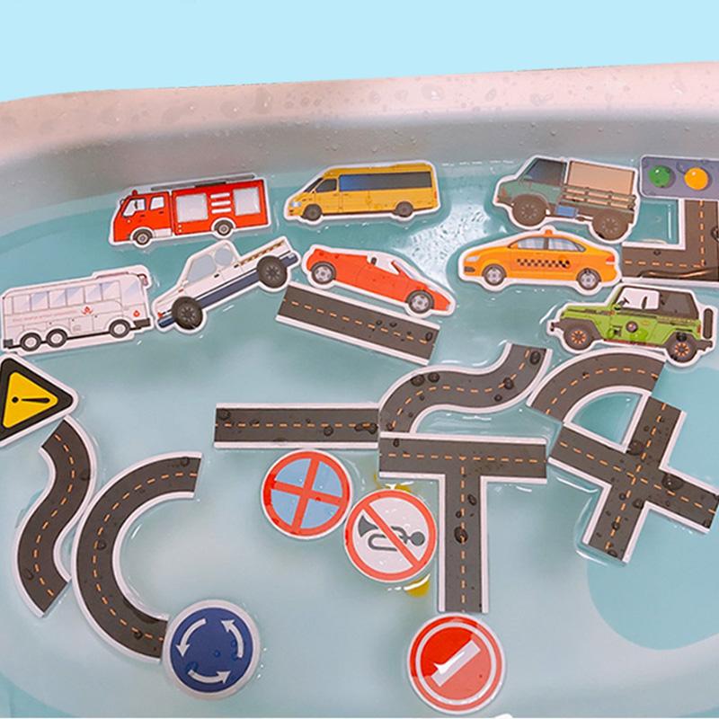 Baby Bath Toys Fun Foam Car Cognitive Floating Toy Traffic Bathroom Bathtub Game for Kids Gifts Early Educational Toy TMZ