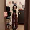 Women's Korean Style High Waist Plaid Wide Leg Pants - Retro, Loose, and Slimming for Spring & Autumn