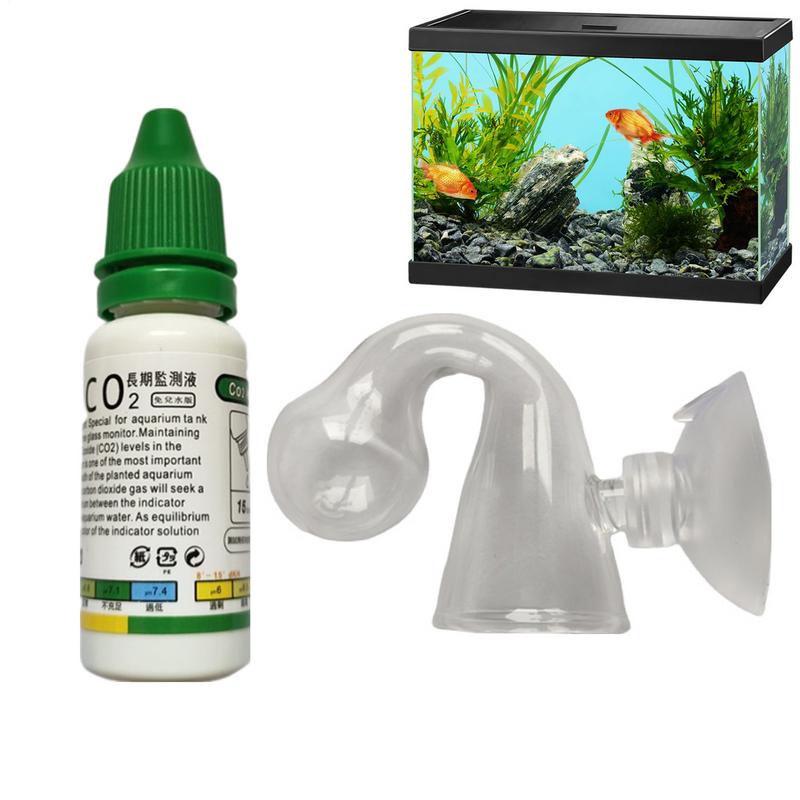 Aquarium CO2 Indicator Solution Monitor Plants Grass CO2 System Concentration Fish Tank Glass Liquid Tester Fluid Drops Checker