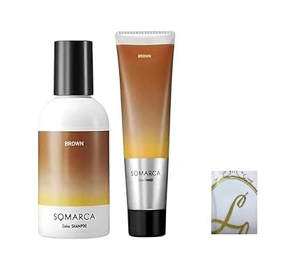 [Set Purchase + Shopping Bag] Somaruka Color Shampoo 150ml + Color Charge (Color Treatment) 130g [Brown] x Set