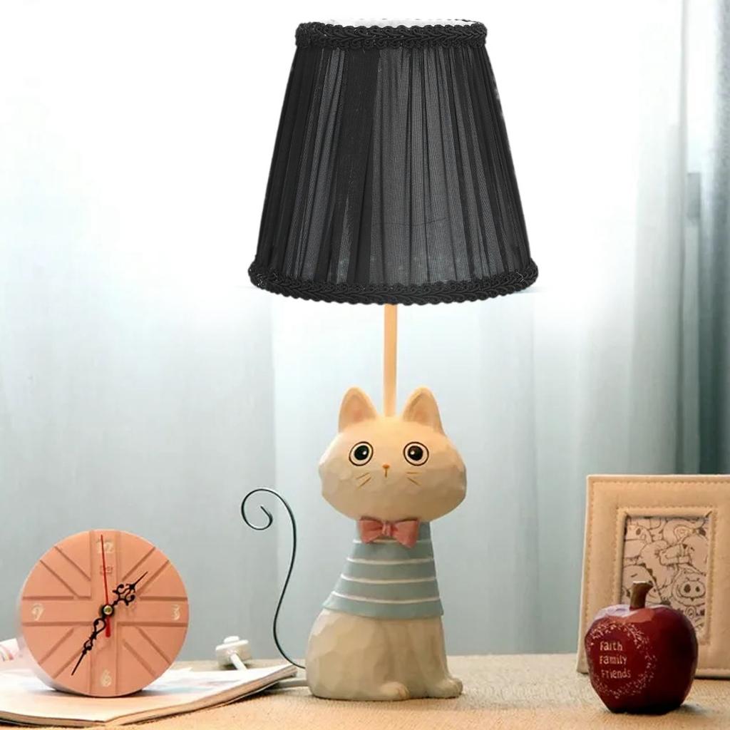 3PCS E14 ClipOn Cloth Lamp Shade Modern Fabric Lampshade Table Light Cover for Candle Chandelier(Black )