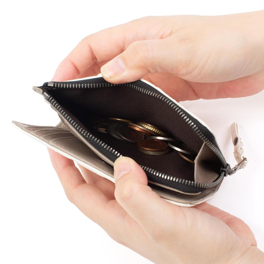 Doubles Bifold Wallet with Deep Bill Matte Python Leather and Italian Cowhide Leather KSK-7052 Compartment, L-Shaped Zipper, (Black)